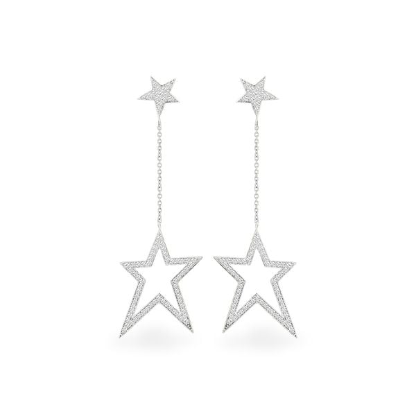 Hoa tai vàng trắng 14K gắn đá CZ DOJI AFEK000393F2CZ1