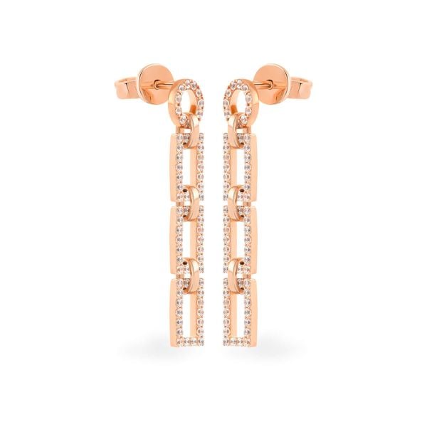 Hoa tai vàng hồng 14K gắn đá CZ DOJI AFEK000396F3CZ1