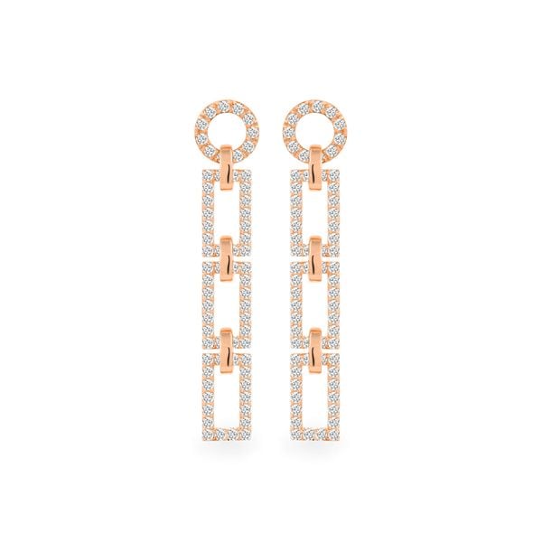 Hoa tai vàng hồng 14K gắn đá CZ DOJI AFEK000396F3CZ1