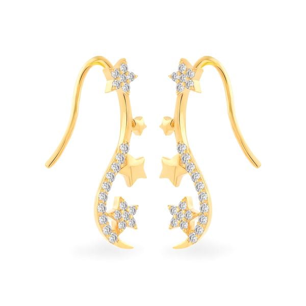 Hoa tai vàng vàng 14K gắn đá CZ DOJI AFEK000401F1CZ1