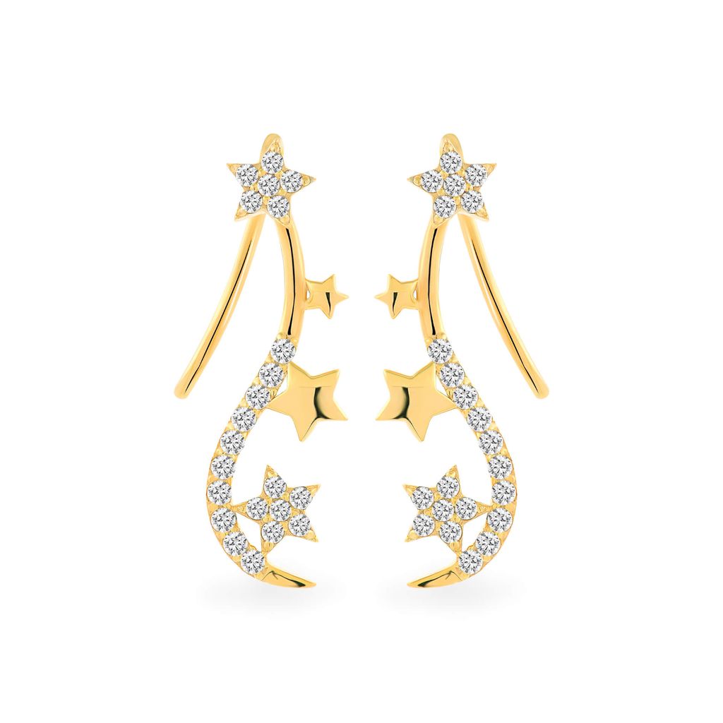 Hoa tai vàng vàng 14K gắn đá CZ DOJI AFEK000401F1CZ1 