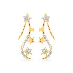 Hoa tai vàng vàng 14K gắn đá CZ DOJI AFEK000401F1CZ1