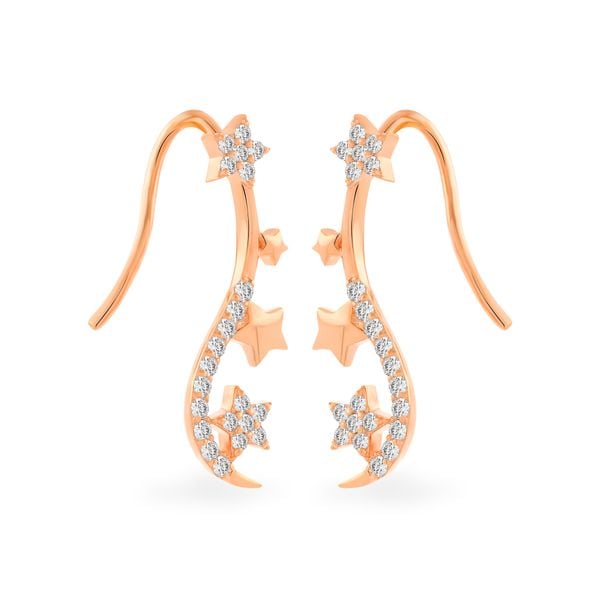 Hoa tai vàng hồng 14K gắn đá CZ DOJI AFEK000401F3CZ1