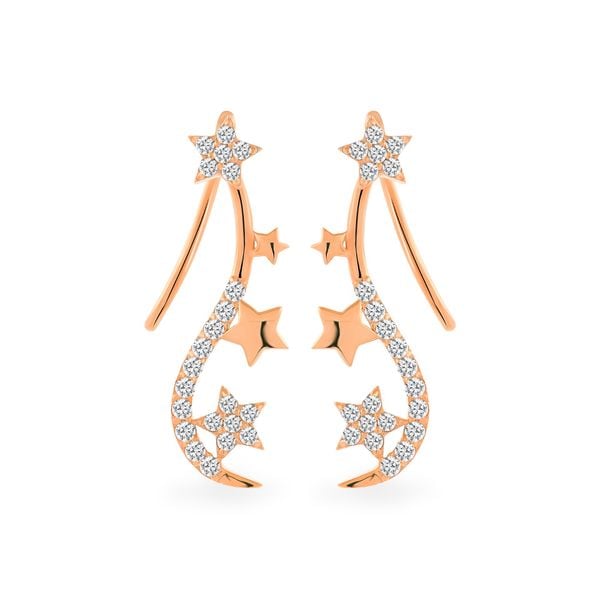 Hoa tai vàng hồng 14K gắn đá CZ DOJI AFEK000401F3CZ1