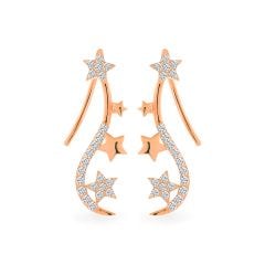 Hoa tai vàng hồng 14K gắn đá CZ DOJI AFEK000401F3CZ1