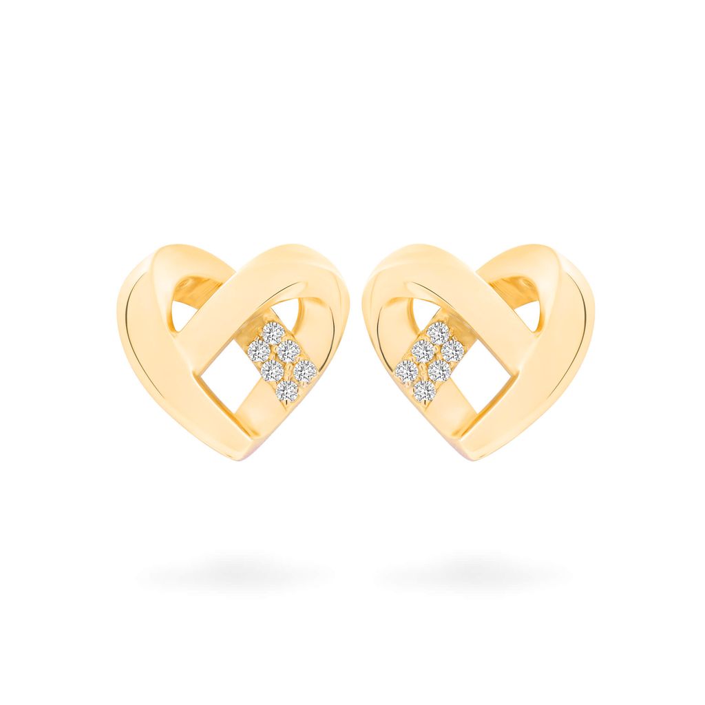 Hoa tai vàng vàng 14K gắn đá CZ DOJI AFEK000425F1CZ1 