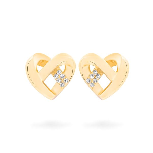 Hoa tai vàng vàng 14K gắn đá CZ DOJI AFEK000425F1CZ1