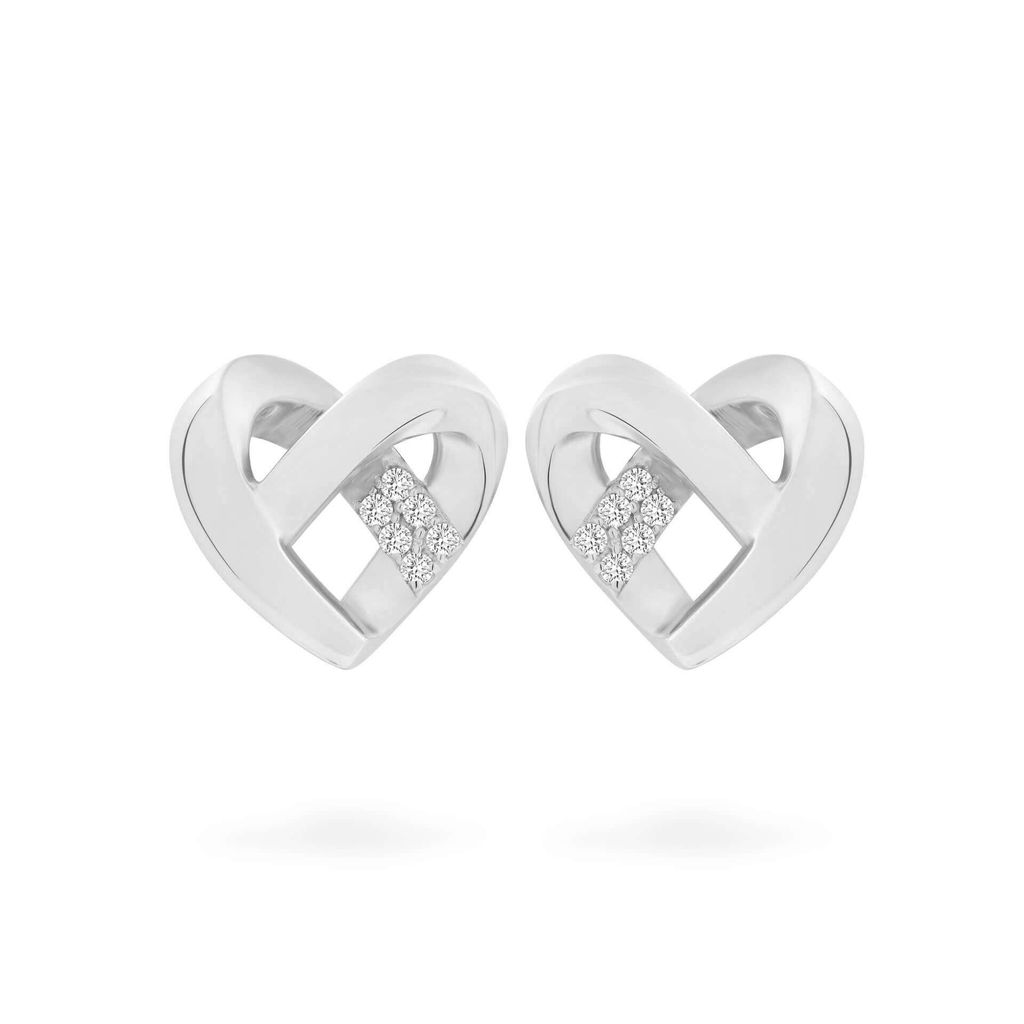 Hoa tai vàng trắng 14K gắn đá CZ DOJI AFEK000425F2CZ1 