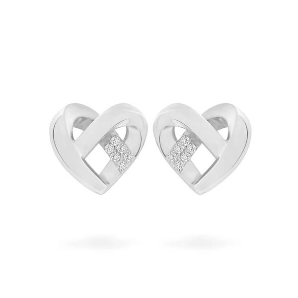 Hoa tai vàng trắng 14K gắn đá CZ DOJI AFEK000425F2CZ1