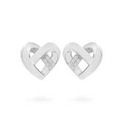 Hoa tai vàng trắng 14K gắn đá CZ DOJI AFEK000425F2CZ1