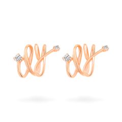 Hoa tai vàng hồng 14K gắn đá CZ DOJI AFEK000428F3CZ1