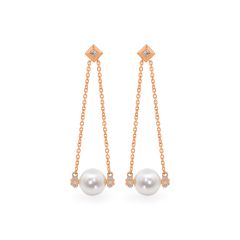 Hoa tai vàng hồng 14K gắn đá CZ DOJI AFEK000445F3CZ1