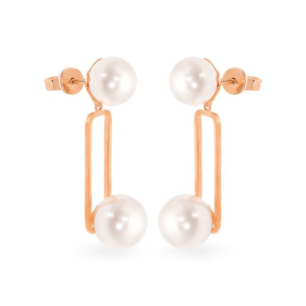 Hoa tai vàng hồng 14K gắn ngọc trai DOJI AFEK000446F3CZ1