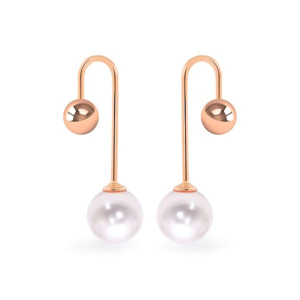 Hoa tai vàng hồng 14K gắn ngọc trai DOJI AFEK000447F3CZ1