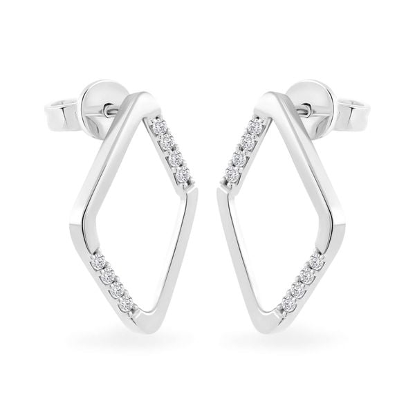 Hoa tai vàng trắng 14K gắn đá CZ DOJI AFEK000490F2CZ1