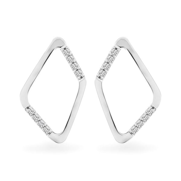 Hoa tai vàng trắng 14K gắn đá CZ DOJI AFEK000490F2CZ1