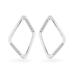 Hoa tai vàng trắng 14K gắn đá CZ DOJI AFEK000490F2CZ1