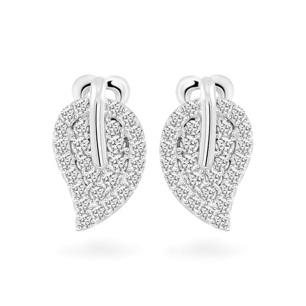 Hoa tai vàng trắng 14K gắn đá CZ DOJI AFEK000503F2CZ1