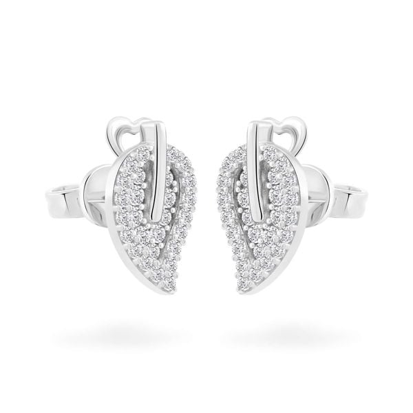 Hoa tai vàng trắng 14K gắn đá CZ DOJI AFEK000503F2CZ1