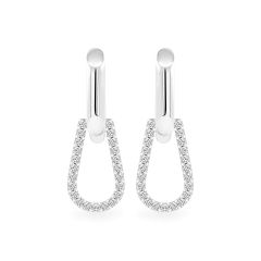 Hoa tai vàng trắng 14K gắn đá CZ DOJI AFEK000506F2CZ1