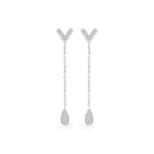 Hoa tai vàng trắng 14K gắn đá CZ DOJI AFEK000513F2CZ1