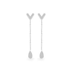 Hoa tai vàng trắng 14K gắn đá CZ DOJI AFEK000513F2CZ1