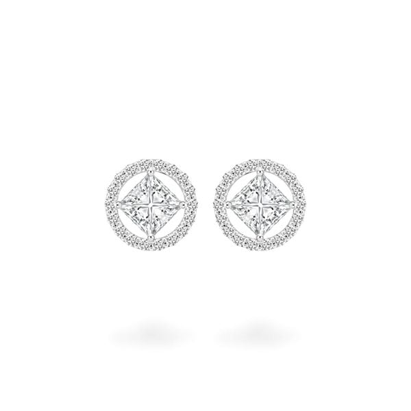 Hoa tai vàng trắng 14K gắn đá CZ DOJI AFEJ000674F2CZ1