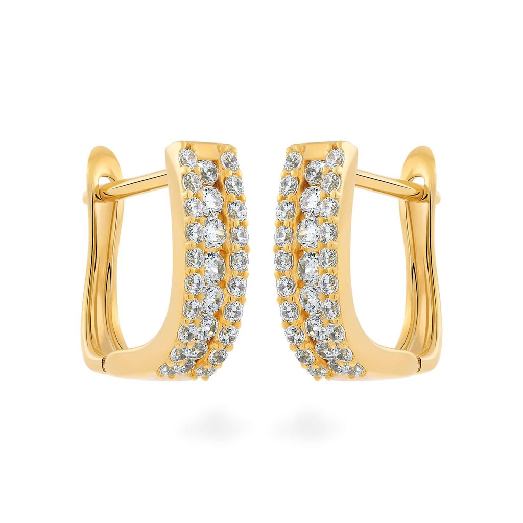 Hoa tai vàng vàng 14K gắn đá CZ DOJI AFEK000675F1CZ1 