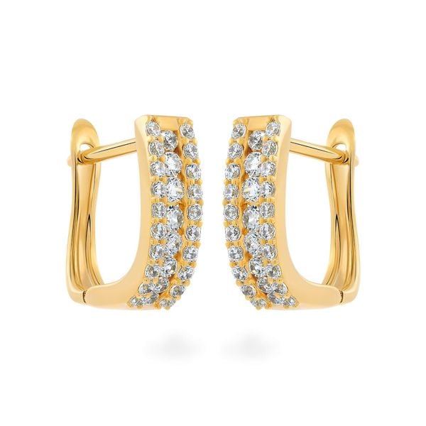 Hoa tai vàng vàng 14K gắn đá CZ DOJI AFEK000675F1CZ1