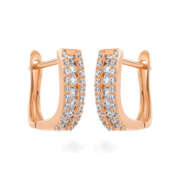 Hoa tai vàng hồng 14K gắn đá CZ DOJI AFEK000675F3CZ1