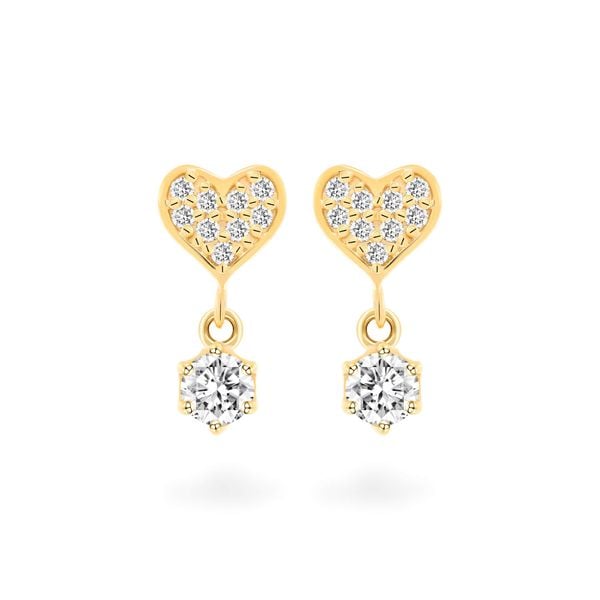 Hoa tai vàng vàng 14K gắn đá CZ DOJI AFEK000682F1CZ1