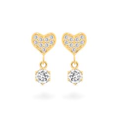 Hoa tai vàng vàng 14K gắn đá CZ DOJI AFEK000682F1CZ1