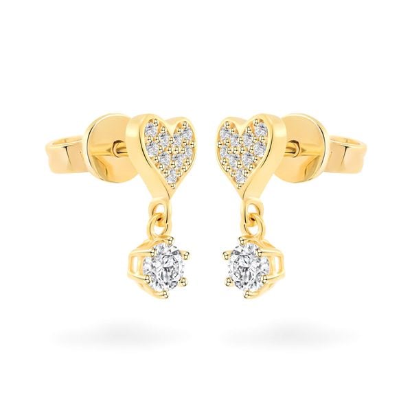 Hoa tai vàng vàng 14K gắn đá CZ DOJI AFEK000682F1CZ1