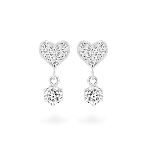 Hoa tai vàng trắng 14K gắn đá CZ DOJI AFEK000682F2CZ1