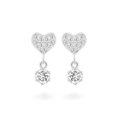 Hoa tai vàng trắng 14K gắn đá CZ DOJI AFEK000682F2CZ1