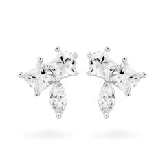 Hoa tai vàng trắng 14K gắn đá CZ DOJI AFEK000685F2CZ1