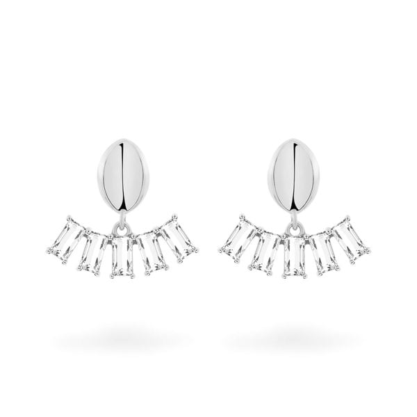 Hoa tai vàng trắng 14K gắn đá CZ DOJI AFEK000689F2CZ1