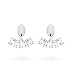 Hoa tai vàng trắng 14K gắn đá CZ DOJI AFEK000689F2CZ1