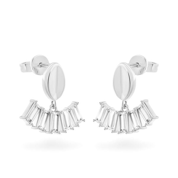 Hoa tai vàng trắng 14K gắn đá CZ DOJI AFEK000689F2CZ1