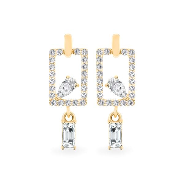 Hoa tai vàng vàng 14K gắn đá CZ DOJI AFEK000690F1CZ1