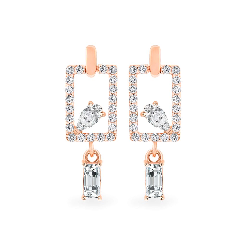 Hoa tai vàng hồng 14K gắn đá CZ DOJI AFEK000690F3CZ1 