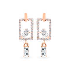 Hoa tai vàng hồng 14K gắn đá CZ DOJI AFEK000690F3CZ1