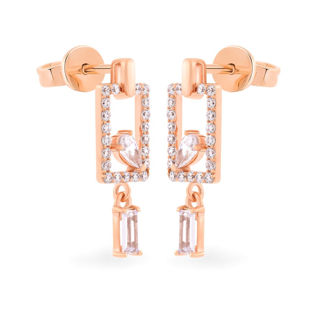 Hoa tai vàng hồng 14K gắn đá CZ DOJI AFEK000690F3CZ1 