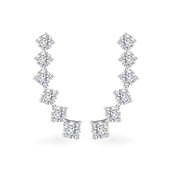 Hoa tai vàng trắng 14K gắn đá CZ DOJI AFEK000692F2CZ1