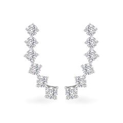 Hoa tai vàng trắng 14K gắn đá CZ DOJI AFEK000692F2CZ1