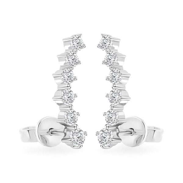 Hoa tai vàng trắng 14K gắn đá CZ DOJI AFEK000692F2CZ1