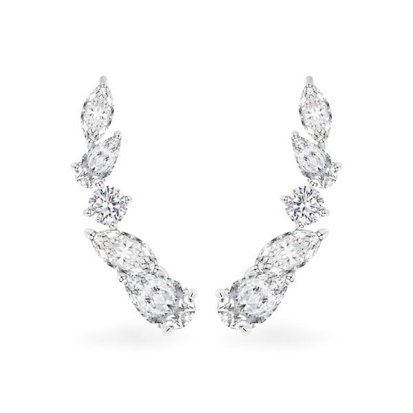 Hoa tai vàng trắng 14K gắn đá CZ DOJI AFEK000694F2CZ1