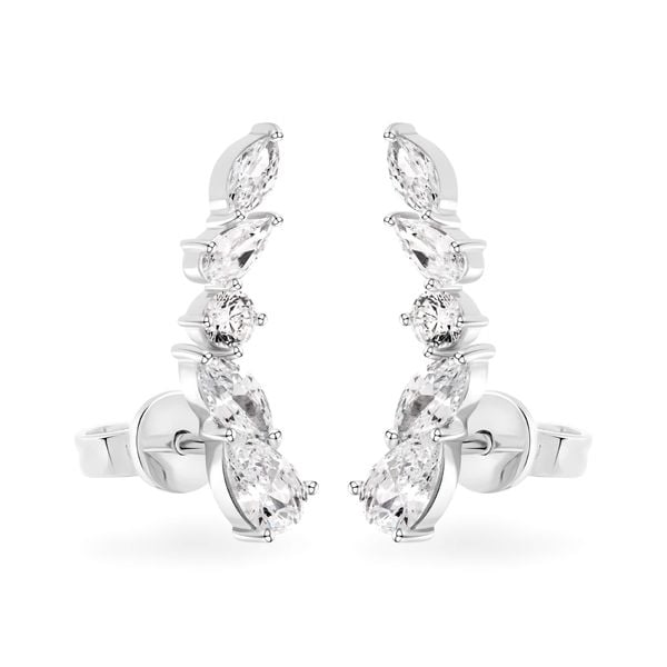 Hoa tai vàng trắng 14K gắn đá CZ DOJI AFEK000694F2CZ1