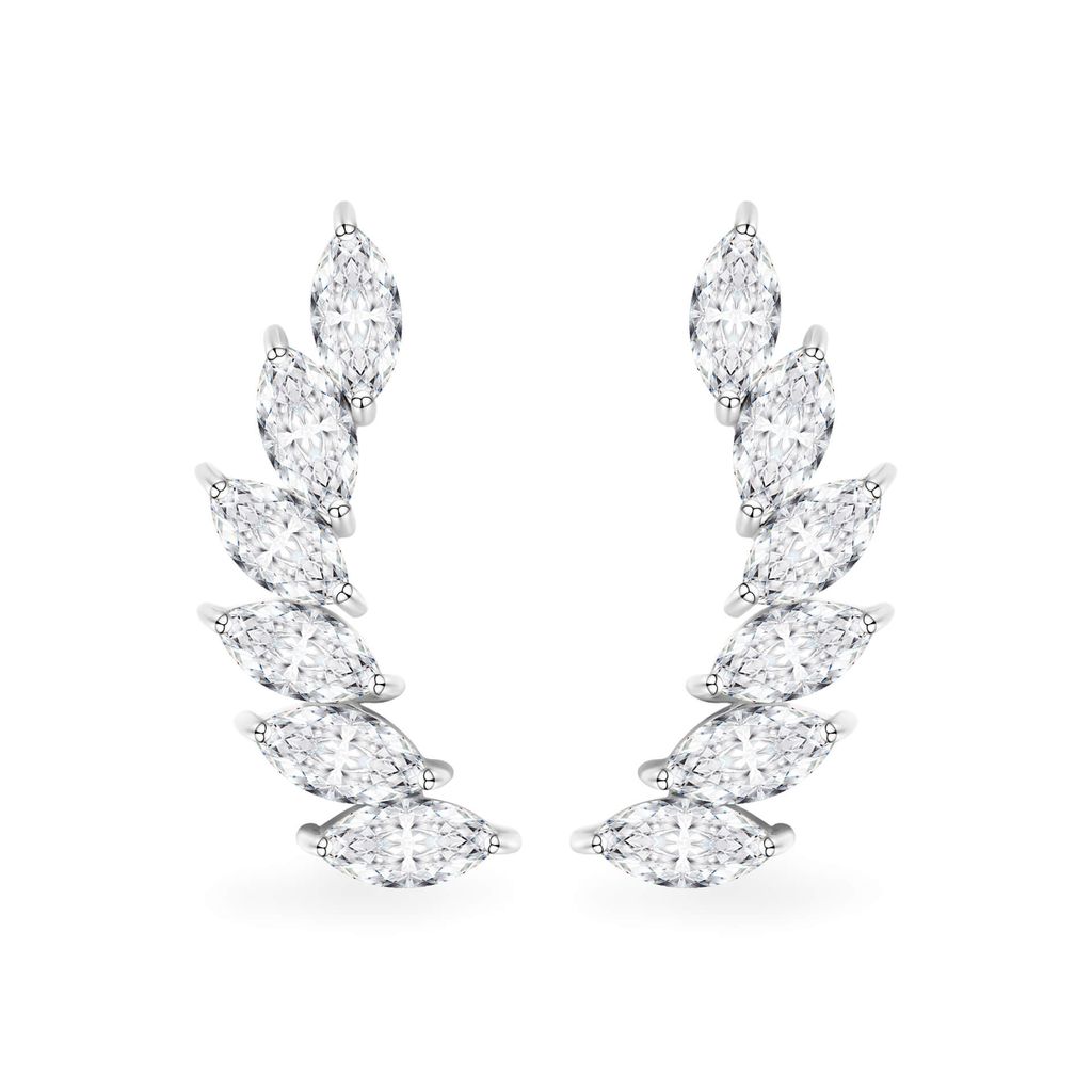 Hoa tai vàng trắng 14K gắn đá CZ DOJI AFEK000695F2CZ1 