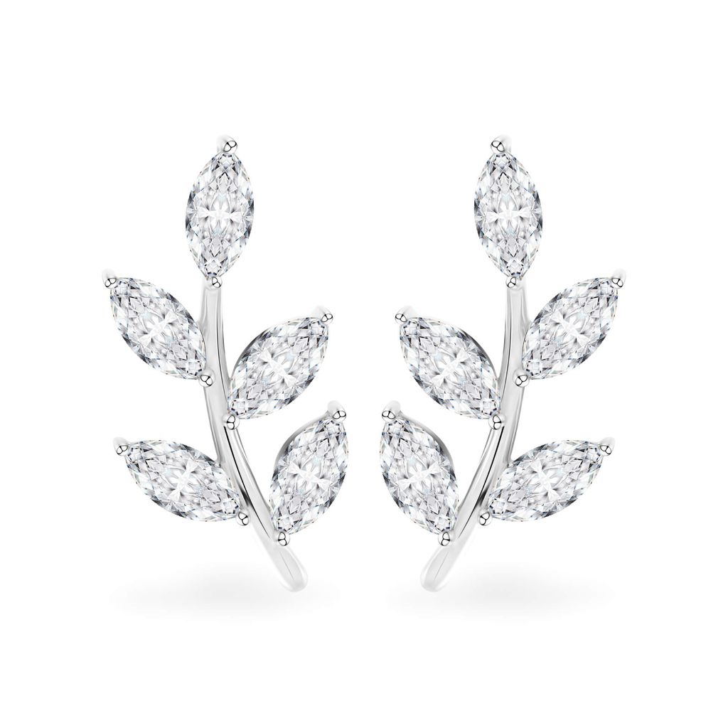 Hoa tai vàng trắng 14K gắn đá CZ DOJI AFEK000696F2CZ1 